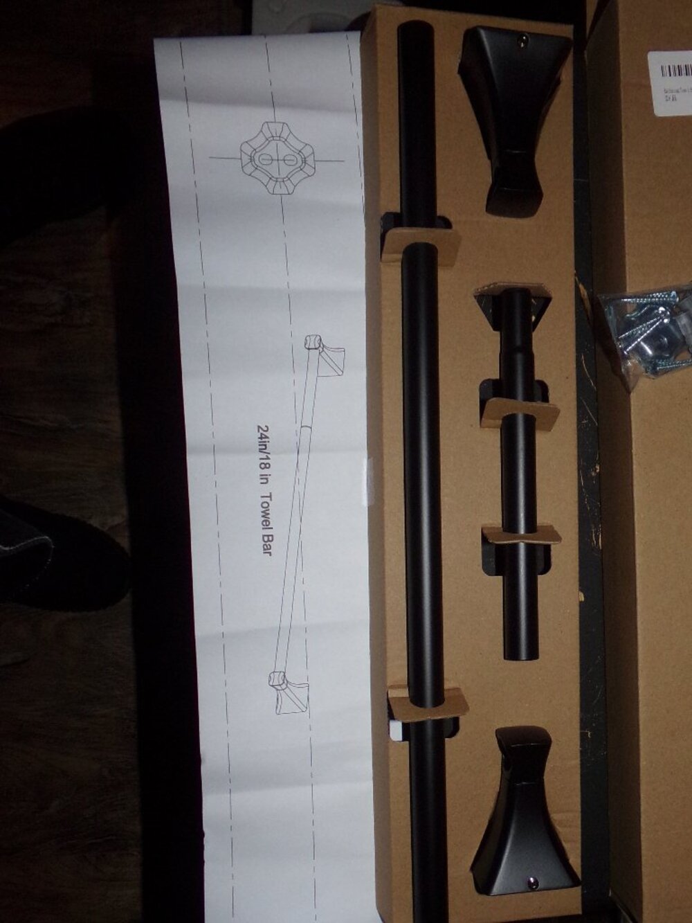 New Matt Black 18 /24 inch Bathroom Towel Racks with hardware
